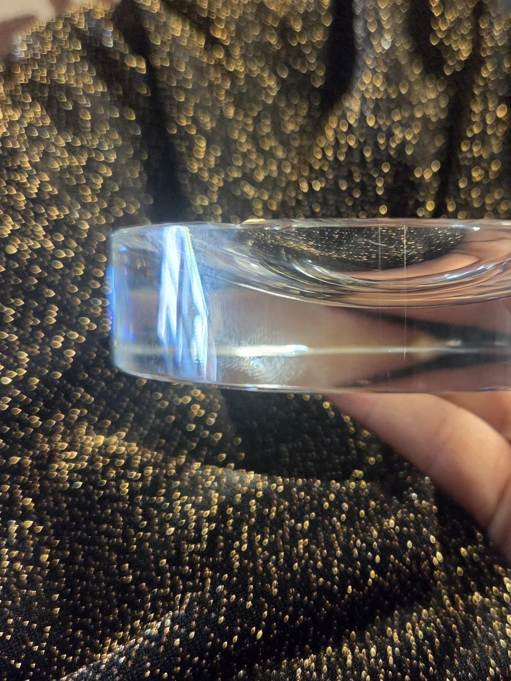 Vintage MCM Elegant Clear Glass Cigar Stand or Paperweight. NEW.